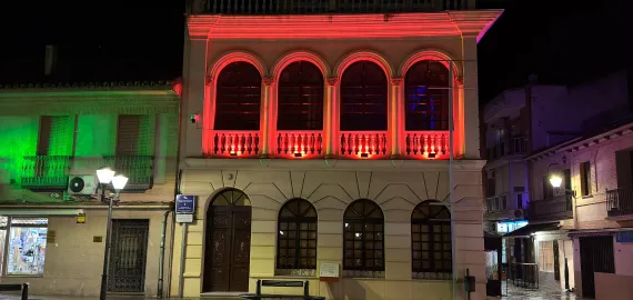 iluminación centro de día, aniversario Felipe VI, Miguelturra enero de 2025