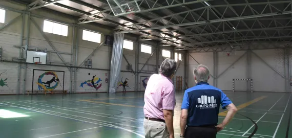 obras del pabellón del Colegio del Cristo, Miguelturra julio de 2025