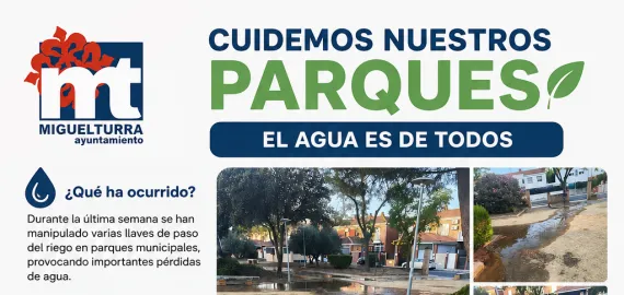 Cartel cuidemos nuestros parques, Miguelturra julio 2026