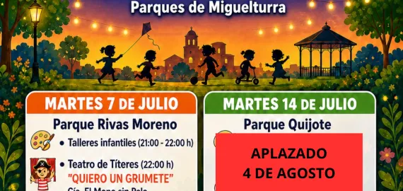 Cartel Volvamos al Fresco, evento aplazado, Miguelturra julio 2026