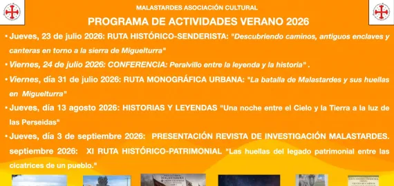 Programación verano Asociación Cultural Malastardes, Miguelturra julio de 2026