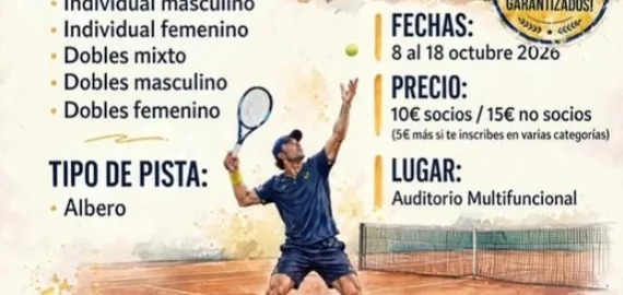 Cartel I Torneo de Tenis Julián Verdejo Díaz-Pinto, Miguelturra octubre 2026