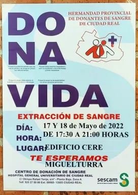 imagen cartel donación sangre, mayo 2022