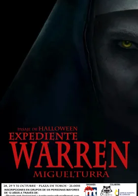 Cartel pasaje terror Expediente Warren, Halloween Miguelturra 2023