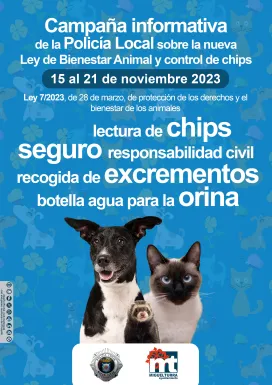 cartel campaña chip perros, noviembre 2023