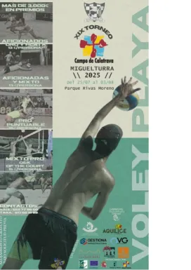 Cartel torneo vóley playa Campo de Calatrava, Miguelturra 2025