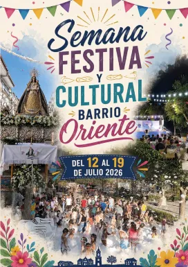 Cartel semana festiva Barrio Oriente, Miguelturra julio 2026
