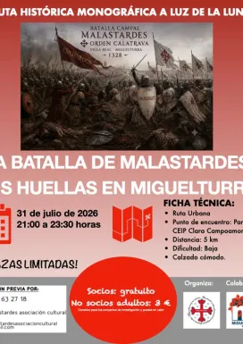 Cartel ruta histórica batalla de Malastardes, Miguelturra julio 2026