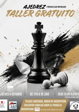 Cartel Taller de Ajedrez, Miguelturra octubre de 2026