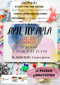 imagen cartel curso arteterapia, junio julio 2022