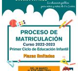 cartel matriculación escuelas infantiles 2022-2023