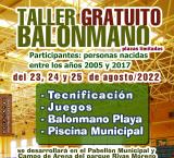 curso taller de balonmano, agosto 2022, diseño portal web www.miguelturra.es