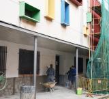 obras fachada Escuela de Música, marzo 2023