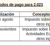 periodos recaudación impuestos año 2023