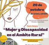 Cartel charla Mujer, discapacidad y mundo rural, Miguelturra octubre de 2023