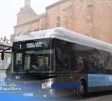 parada de autobús en Miguelturra, diciembre 2023