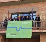 pancarta en el día mundial contra el cáncer, Miguelturra febrero 2025