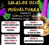 Programación salas de ocio, centro joven, Miguelturra febrero 2025
