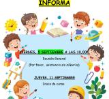 Cartel reunión general Escuela Infantil Coleta, septiembre 2025