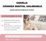 Cartel Charla Crianza Saludable ATEMDE, Miguelturra noviembre 2025