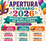 Horarios Museo del Carnaval, segundo semestre, Miguelturra 2026