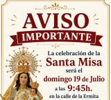 Cartel modificación Procesión Fiestas Barrio Oriente, Miguelturra julio 2026